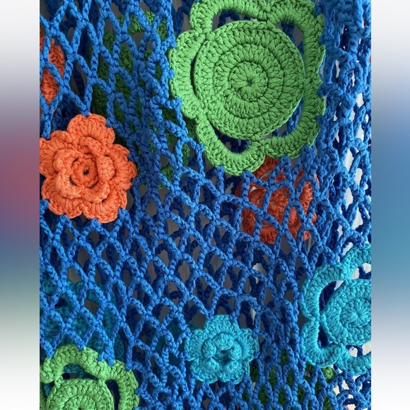 Zara Limited Edition Crochet Blue Flower Dress Sold Out Bloggers Fave Knit - Picture 11 of 15